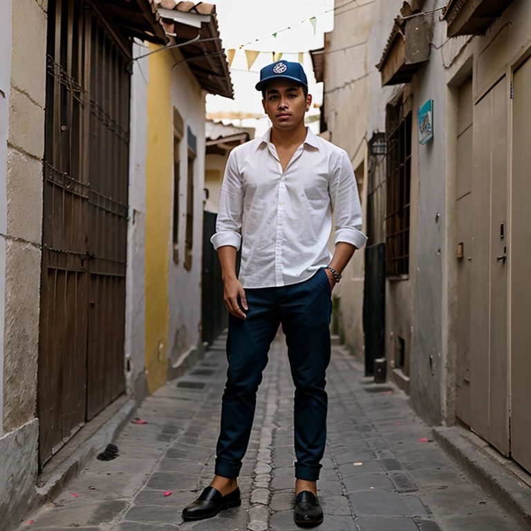 Retrato de un hombre no tan guapo, deep in the streets of Mexico. Usar ropa muy informal