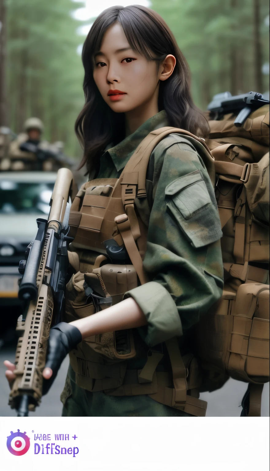 arafed woman in military uniform holding a rifle and a rifle, infantry girl, military girl, soldier girl, beautiful female soldier, soldier, with rifle, carrying a rifle, of a sniper girl in war, mechanized soldier girl, realistic soldiers, holding rifle, cinematic shot ar 9:16 -n 6 -g, holding a rifle