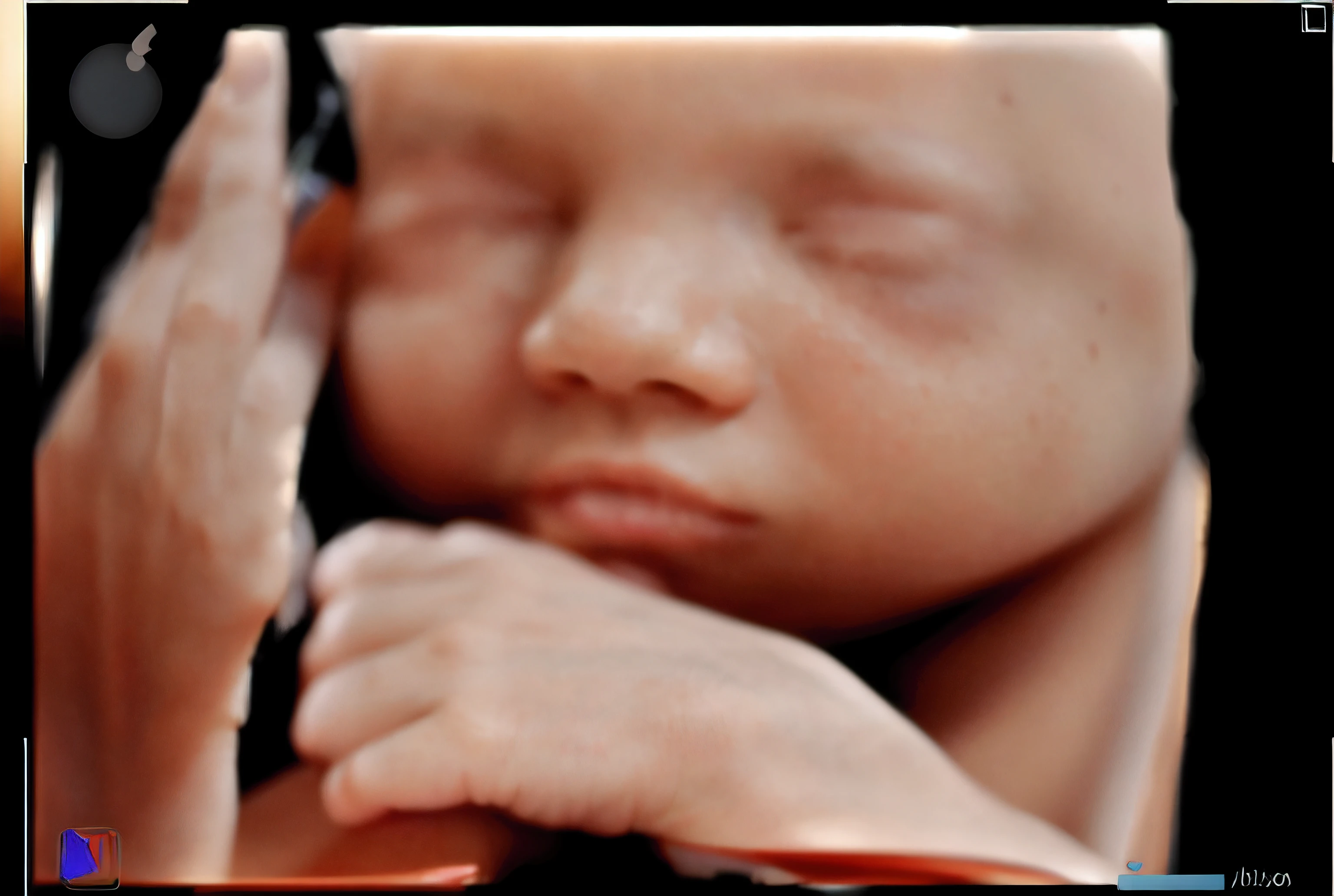 portrait, sleeping baby, fetus, inside womb, rosy face, hd, realistic, cute, baby girl, 8k, uhd, high quality, sharp focus, he composition beautiful rich and bright