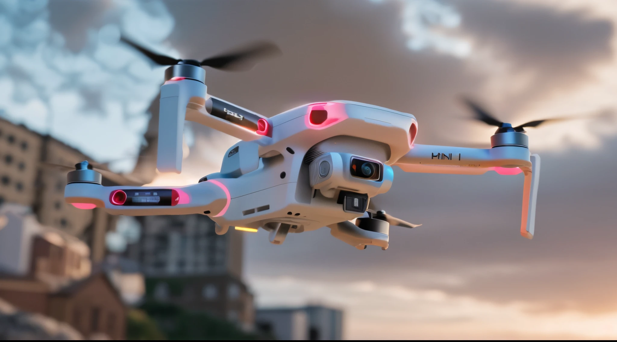 drone dji mini 2, cinematic lighting, 4K, high details