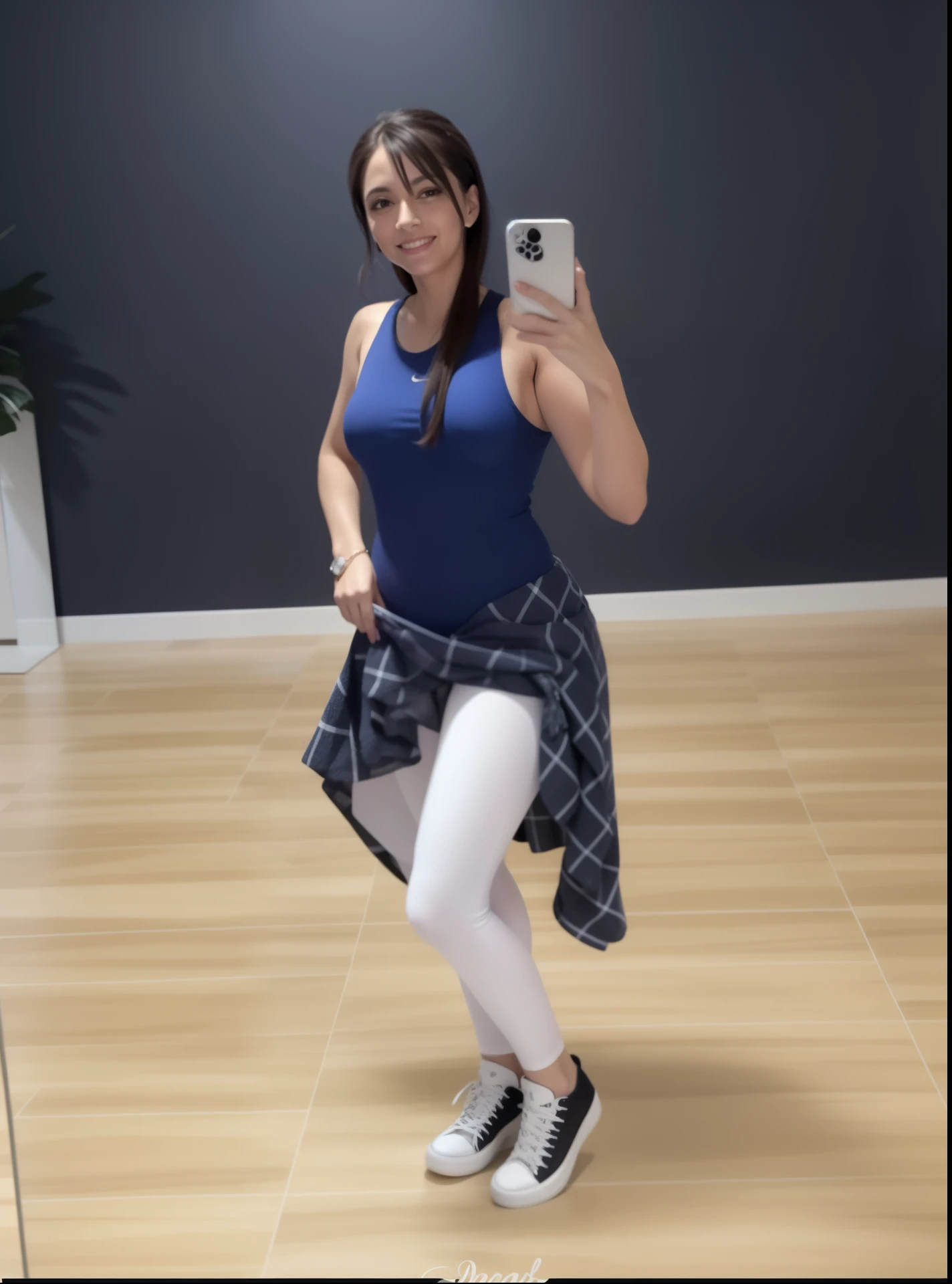 there is a woman taking a selfie in a mirror, foto encaixar, imagem de perfil, imagem de corpo inteiro, Cottagecore!! corpo encaixarness, corpo inteiro!!!, Directed by: Nandor Soldier, corpo inteiro!!, em uma academia, wearing white tights, corpo em forma, corpo inteiro!, malhar, beutifull, encaixar, em forma, Lorena Avarez