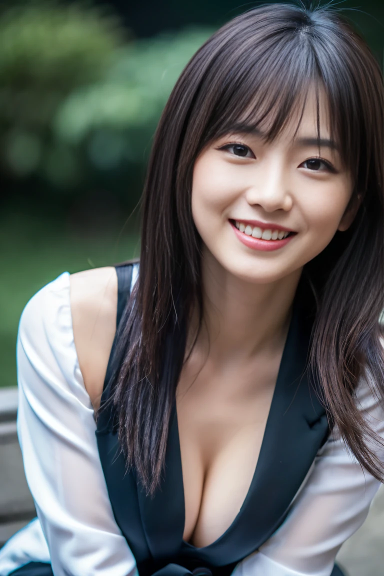 NSFW, (Raw photo, Best Quality), (Realistic, photographrealistic: 1.3), Best Quality, Highly detailed, A Japanese Lady, Seduce a man, the panorama, Business suits, Smile, Shy, Dynamic Pose, masturbation, super detailed, voluptuous breasts, 1 girl, 上半身_Body, Dynamic Angle, world masterpiece theater, Messy_long_hair, Best Quality, the Extremely Detailed CG Unity 8K Wallpapers, inky, amazing, Cinematic lighting, Ren Lea