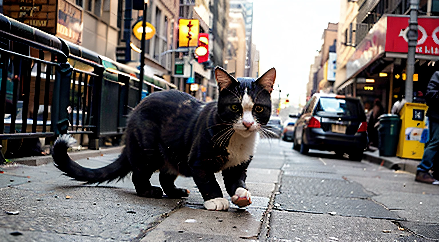 maus jagt katze durch new york innenstadt