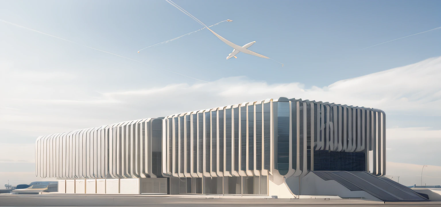 there is a white building with a staircase going up to it, architecture render, 3 d renders, architectural 3 d render, architectural render, low angle dimetric rendering, architectural concept, zaha hadid octane highly render, all white render, architectural visualisation, in future airport rooftop, art deco stadium, architectural visualization, futuristic sport arena, photographic render, pre-rendered