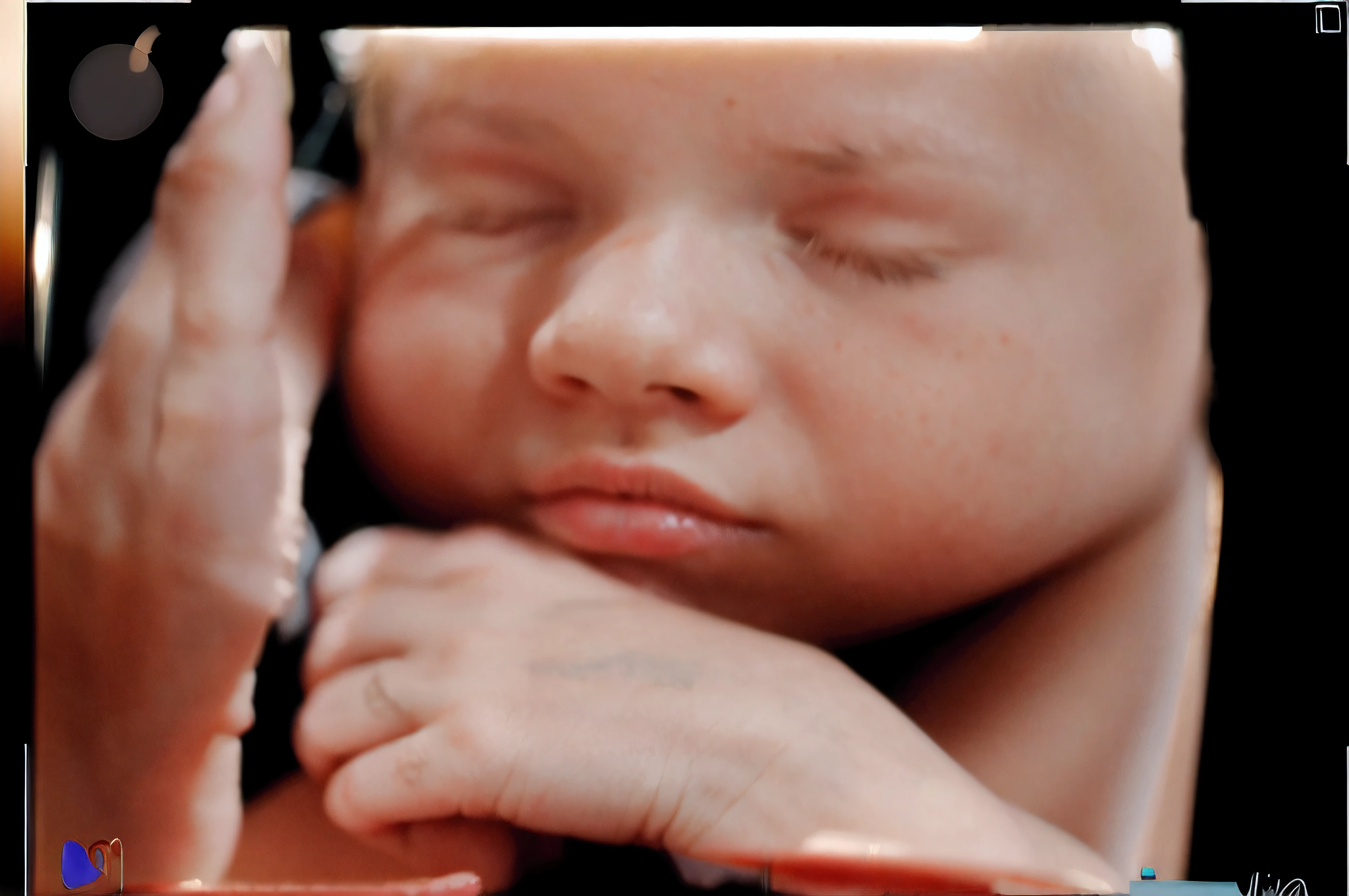 portrait, sleeping baby, fetus, inside womb, rosy face, hd, realistic, cute, baby girl, 8k, uhd, high quality, sharp focus, he composition beautiful rich and bright