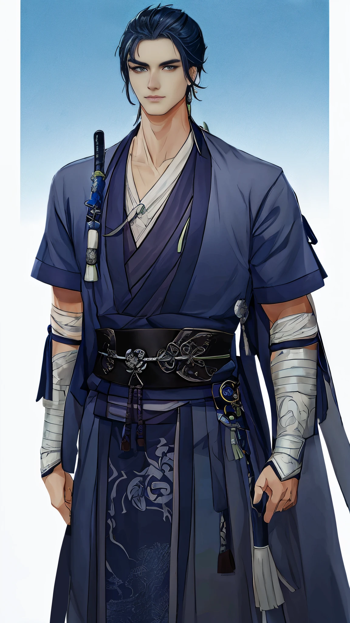 Vikings wearing blue and black Hanfu wallpapers, Short hair details，Vikings and Rome, leather clothes，anime handsome man, heise jinyao, Masamune Shiro, The handsome guy who kills demons, , New row added, Shikanosuke Yagaki, Takumi Fujiwara,，Eye focus，