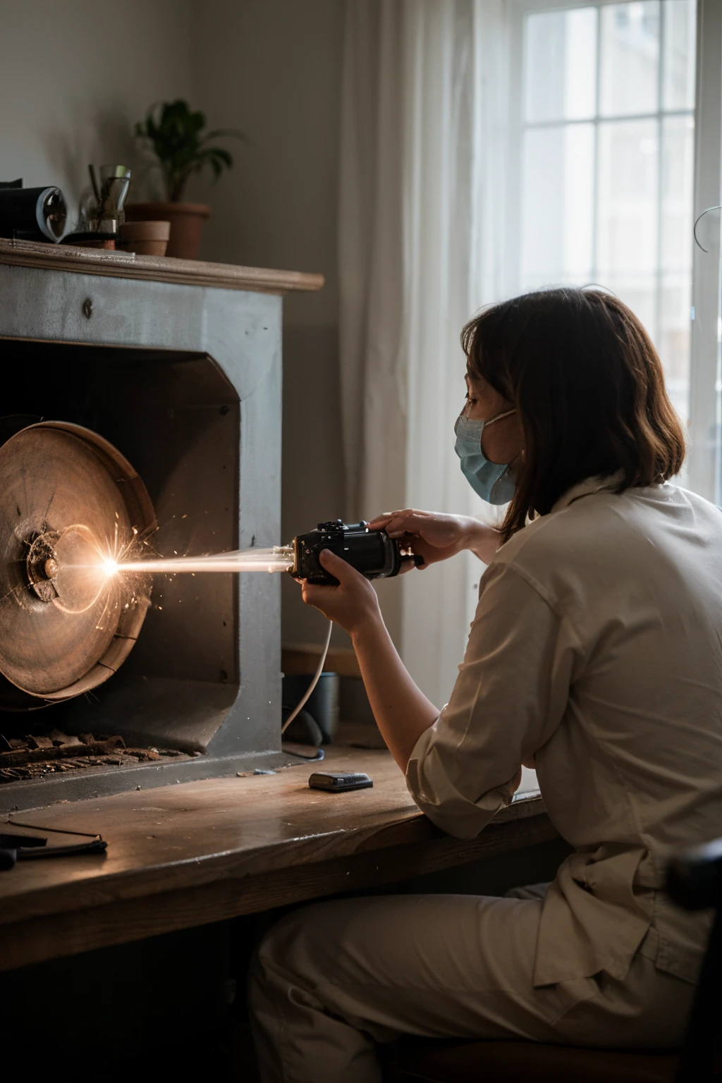 Irradiating a lead target with a proton beam