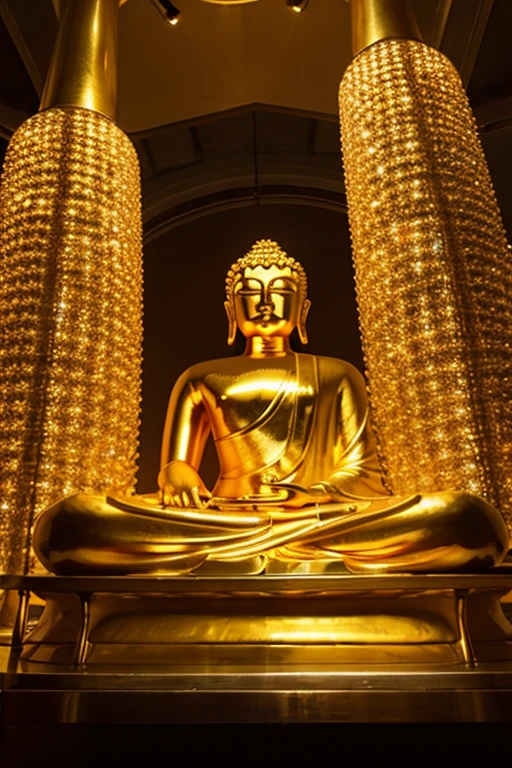 Big buddha　The large　golden colored　Deities々Right　the light shines on my back　Shines　dazzling　optic　发optic
