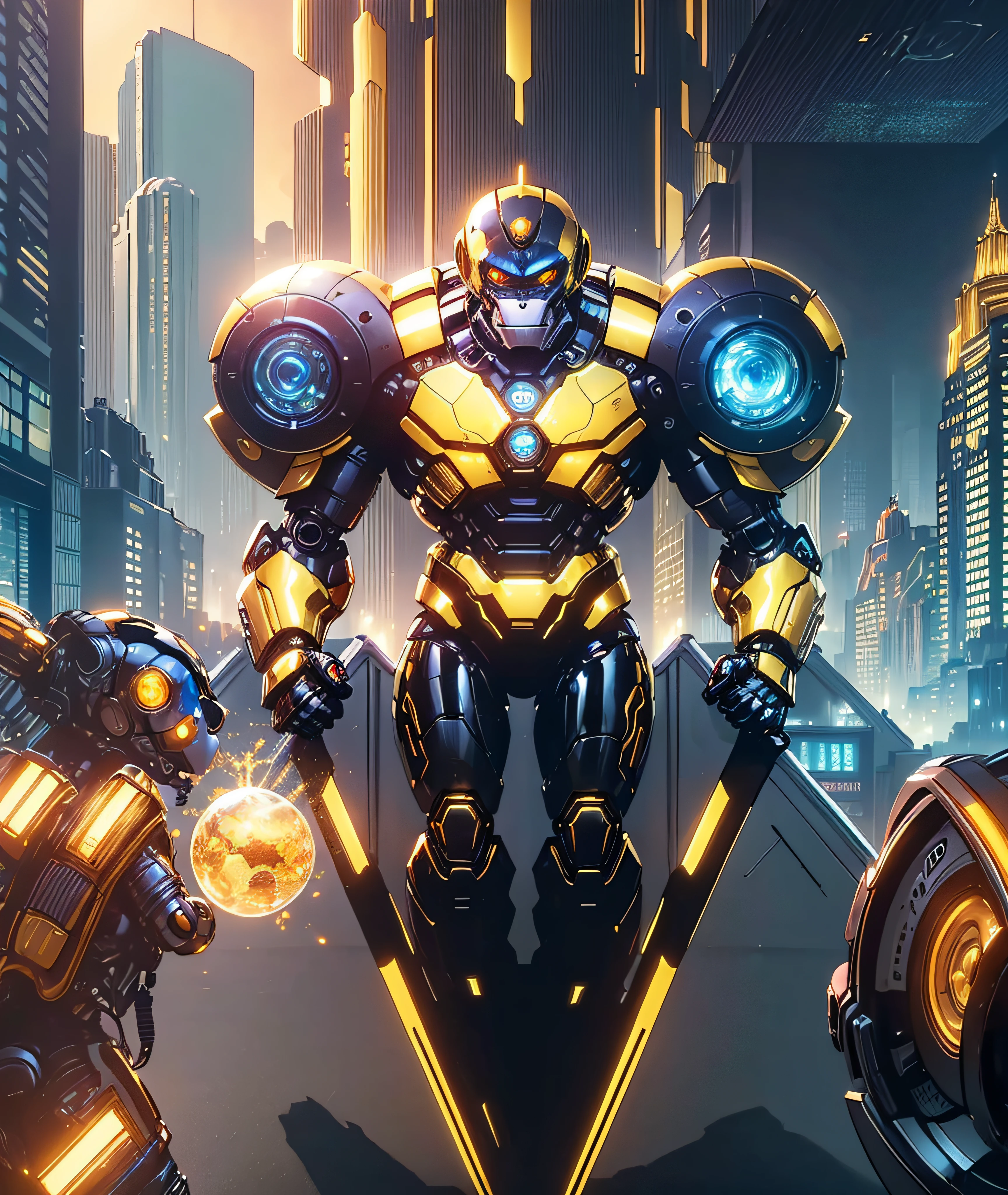 (masterpiece, best quality:1.33), A realistic and immersive digital illustration of an artificial intelligence monkey/robot made of glass/gold, having its own unique adventures. The monkey-robot is autonomous, curious and creative, In the illustration, we see the monkey-robot as it explores and navigates planet Earths city of San Francisco. It encounters and investigates various elements best quality 8k art by Ray Shark