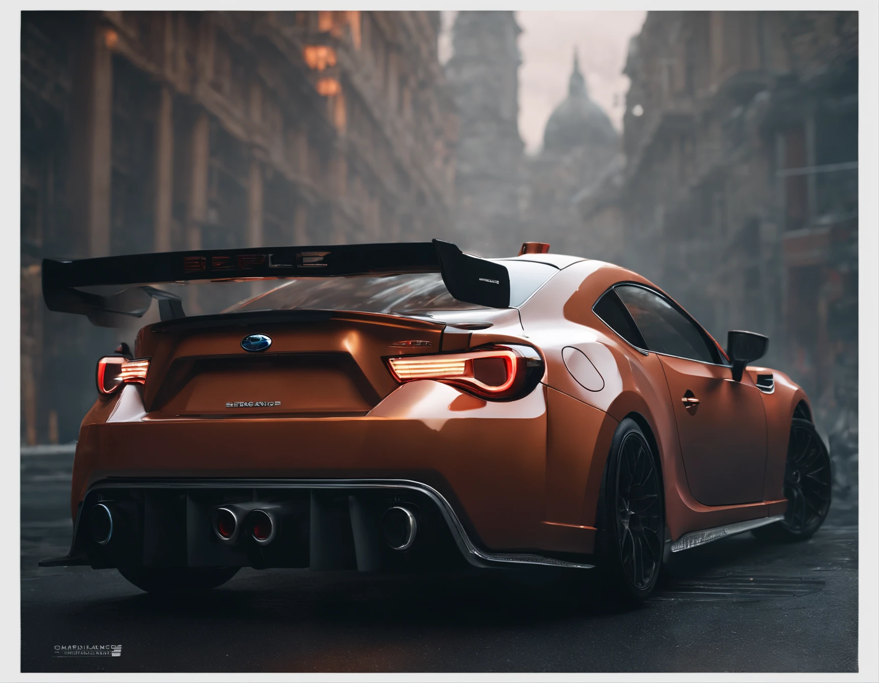 tokyo drift, SUBARU BRZ, perfect composition, beautiful detailed intricate insanely detailed octane render trending on artstation,by davanico, 8 k artistic photography, photorealistic concept art, soft natural volumetric cinematic perfect light, chiaroscuro, award - winning photograph, masterpiece, oil on canvas, raphael, caravaggio, greg rutkowski, beeple, beksinski, giger, sharp focus, emitting diodes, smoke, artillery, sparks, racks, system unit, motherboard, by pascal blanche rutkowski repin artstation hyperrealism painting concept art of detailed character design matte painting, 4 k resolution blade runner