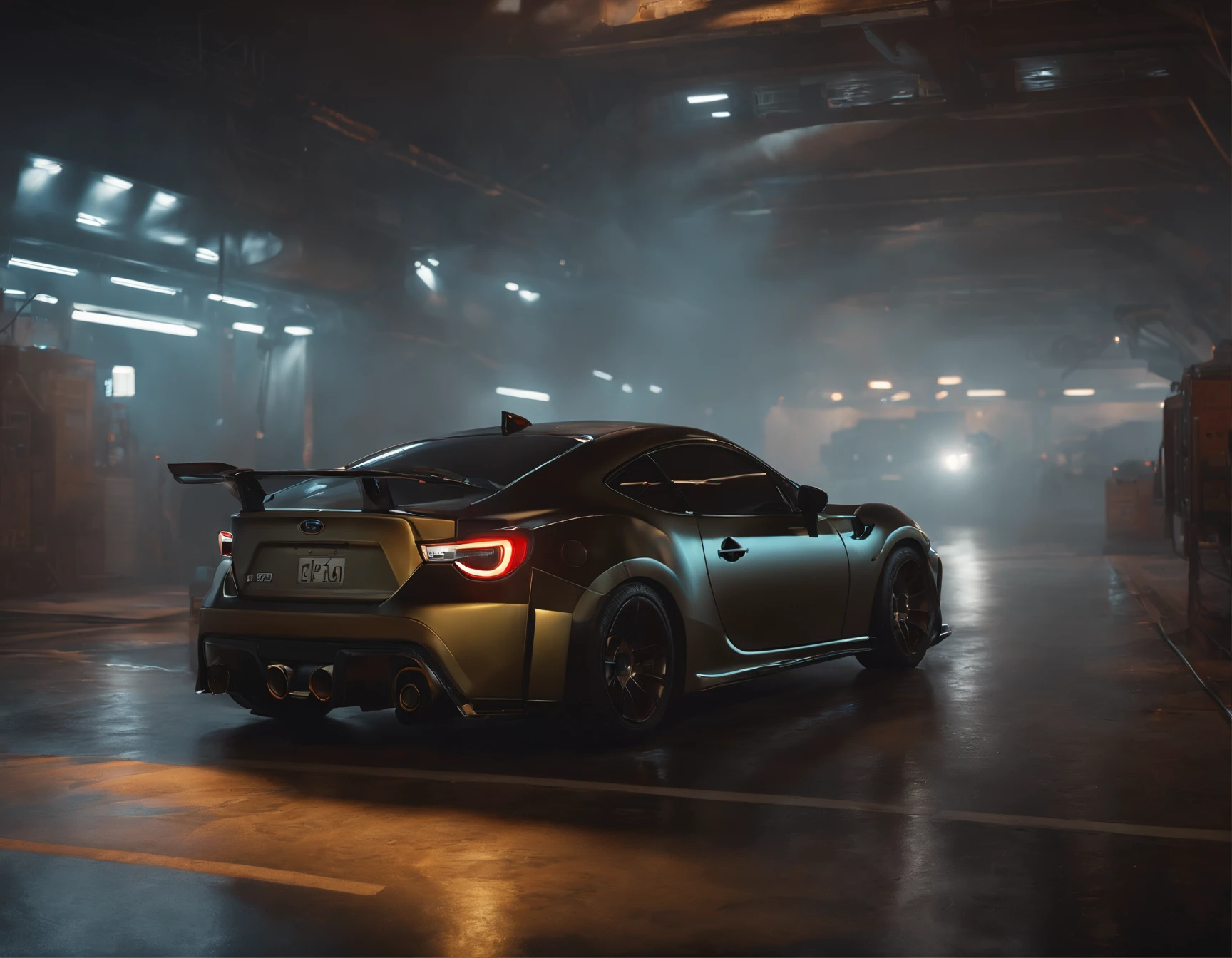tokyo drift, SUBARU BRZ, perfect composition, beautiful detailed intricate insanely detailed octane render trending on artstation,by davanico, 8 k artistic photography, photorealistic concept art, soft natural volumetric cinematic perfect light, chiaroscuro, award - winning photograph, masterpiece, oil on canvas, raphael, caravaggio, greg rutkowski, beeple, beksinski, giger, sharp focus, emitting diodes, smoke, artillery, sparks, racks, unit, motherboard, by pascal blanche rutkowski repin artstation hyperrealism painting concept art of detailed character design matte painting, 4 k resolution blade runner