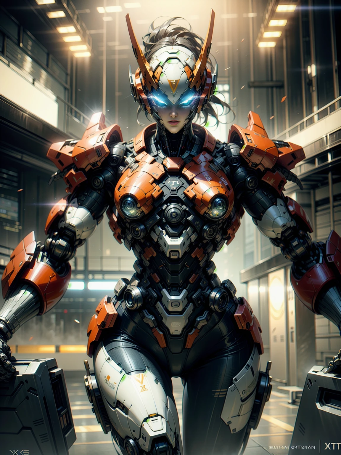 Cinematic, hyper-detailed, and insanely detailed, this artwork captures the essence of megan fox with breathtaking beauty. The color grading is beautifully done, enhancing the overall cinematic feel. Unreal Engine brings her anatomic cybernetic muscle suit to life, appearing even more mesmerizing. With the use of depth of field (DOF), every detail is focused and accentuated, drawing attention to her eyes and the intricate design of the anatomic cybernetic muscle suit . The image resolution is at its peak, utilizing super-resolution technology to ensure every pixel is perfect. Cinematic lighting enhances her aura, while anti-aliasing techniques like FXAA and TXAA keep the edges smooth and clean. Adding realism to the anatomic cybernetic muscle suit, RTX technology enables ray tracing. Additionally, SSAO (Screen Space Ambient Occlusion) gives depth and realism to the scene, the girl's anatomic cybernetic muscle suit become even more convincing. In the post-processing and post-production stages, tone mapping enhances the colors, creating a captivating visual experience. The integration of CGI (Computer-Generated Imagery) and VFX (Visual Effect brings out the anatomic cybernetic muscle suit's intricate features in a seamless manner. SFX (Sound Effects) complement the visual artistry, immersing the viewer further into this fantastic world. The level of detail is awe-inspiring, with intricate elements meticulously crafted, the artwork hyper maximalist and hyper-realistic. Volumetric effects add depth and dimension, and the photorealism is unparalleled. The image is rendered in 8K resolution, ensuring super-detailed visuals. The volumetric lightning adds a touch of magic, highlighting her beauty and the aura of her anatomic cybernetic muscle suit in an otherworldly way. High Dynamic Range (HDR) technology makes the colors pop, adding richness to the overall composition. Ultimately, this artwork presents an unreal portrayal of a super muscled cybernetic female android