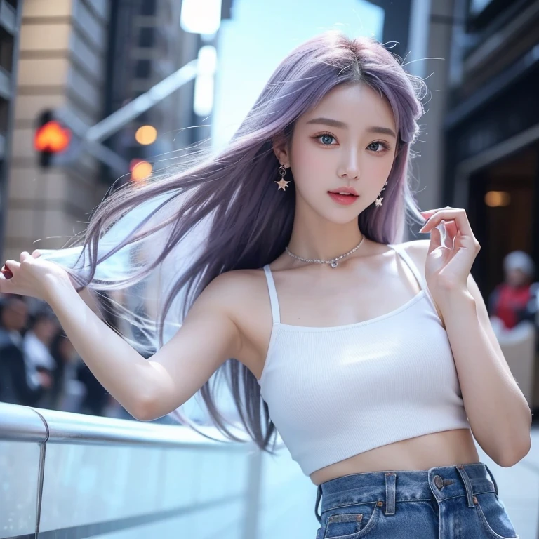 Beautiful girl with blue-pink hair,Her appearance is so perfect,It's like stepping out of a painting。She has silky smooth hair,Every strand is delicate and smooth,Provides a feeling of warmth and comfort when lightly touched。That gorgeous blue-pink,Like the intersection of sky and ocean,Exudes a captivating sheen,Attracting everyone's attention。
Her eyes are the most beautiful gems in the world,Deep and bright,It seems to hide endless wisdom and tenderness。Eyes sparkling like stars,It's captivating。when she looks at you,You will feel as if you are captured by her charm,Can't extricate yourself。
Her face is as pure and beautiful as an angel。Her skin was as fair as snow,Smooth and delicate,Flawless。Her cheeks seemed to be covered with a light layer of powder.,Exudes a healthy and attractive luster。Her nose is small and straight,The lips are red and the teeth are white,The slightly upturned corners of the mouth outline a bright smile.。
Her posture is elegant and charming,The figure is flawless。The slender legs show graceful curves,The exquisite figure seems to interpret the definition of perfection。She walks lightly and confidently,Every movement is full of elegance and rhythm。
She is good at wearing fashionable clothes,Perfectly combine her unique personality and fashion elements。She often chooses some fashionable and unique clothes,like a gorgeous dress、Trendy jeans etc.,Make her a fashion icon in people's eyes。She never forgets to match it with some exquisite accessories,like shining earrings、Gorgeous rings and more,Adds a bright color to the overall look。
Sum up,This blue-pink haired beauty is a true beauty。She looks so amazing,Every detail exudes her unique and charming charm。She's not just perfect on the outside,It is a symbol of inner confidence and elegance,Became the goddess in everyone’s heart。