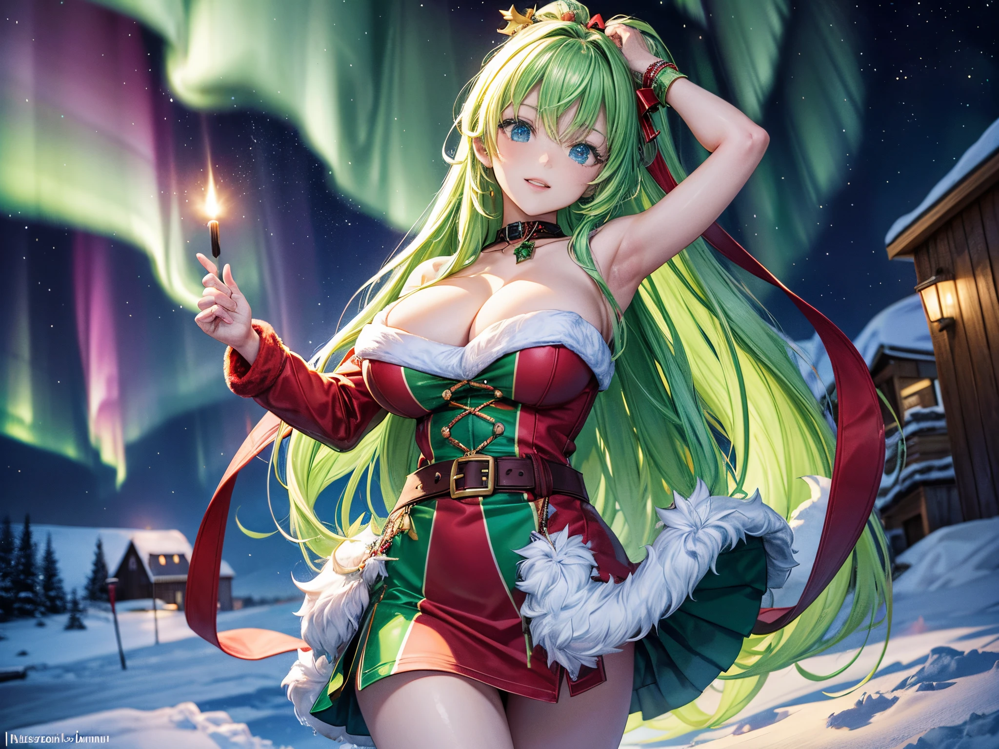North Pole Aurora Christmas Take a step back to witness the Northern Lights illuminating the North Pole, setting the stage for a magical Christmas night. Capture the celestial beauty of this holiday landscape. enormous tits