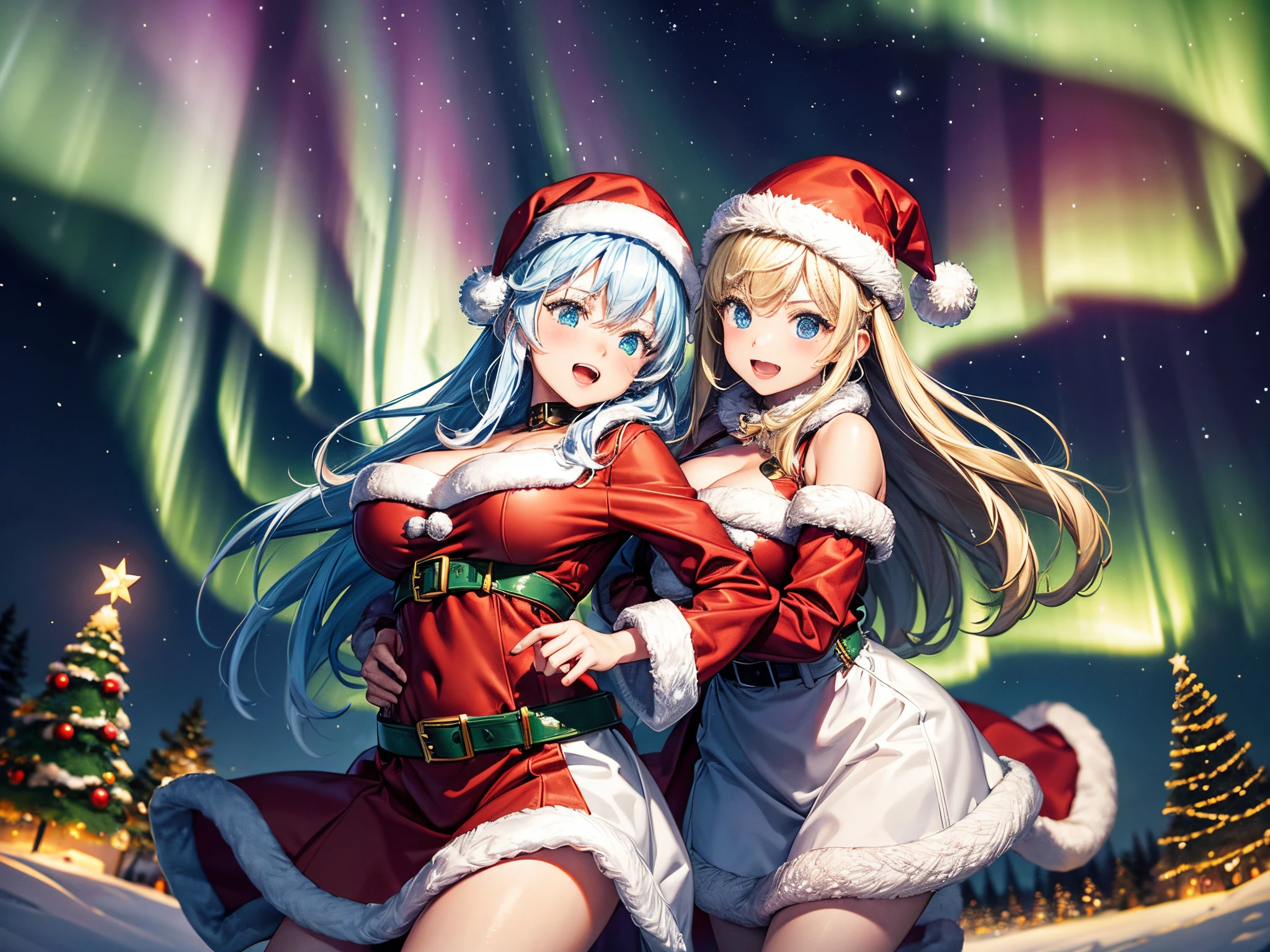 In this festive winter，A group of hot girls in Christmas dresses came to the lively streets。They are holding beautiful Christmas cakes in their hands，Start selling with a smile。These cakes have unique shapes，Rich in taste，Attracting many passers-by to stop and taste。

Hot girl wearing festive makeup，With red santa hat，Showing a strong festive atmosphere。They enthusiastically recommend their cakes to passersby，ao mesmo tempo, Don’t forget to send your blessings：&cite;Merry Christmas！&cite;The winter sun shines on the hot girls，They look even more dazzling in the cold wind。Pedestrians praised their beauty and bravery，It also brings a touch of warmth to this cold winter。

As Christmas approaches，Hot girl business is booming。Their Christmas cakes have become a popular product in the market，Many people have already made reservations，I hope that on this special holiday，Share this sweetness with your family。

this winter，Hot girls in Christmas dresses become a beautiful sight on the street。They spread holiday cheer，Bring people warmth and happiness with delicious cakes。And all this，They have become the best memories of this winter。