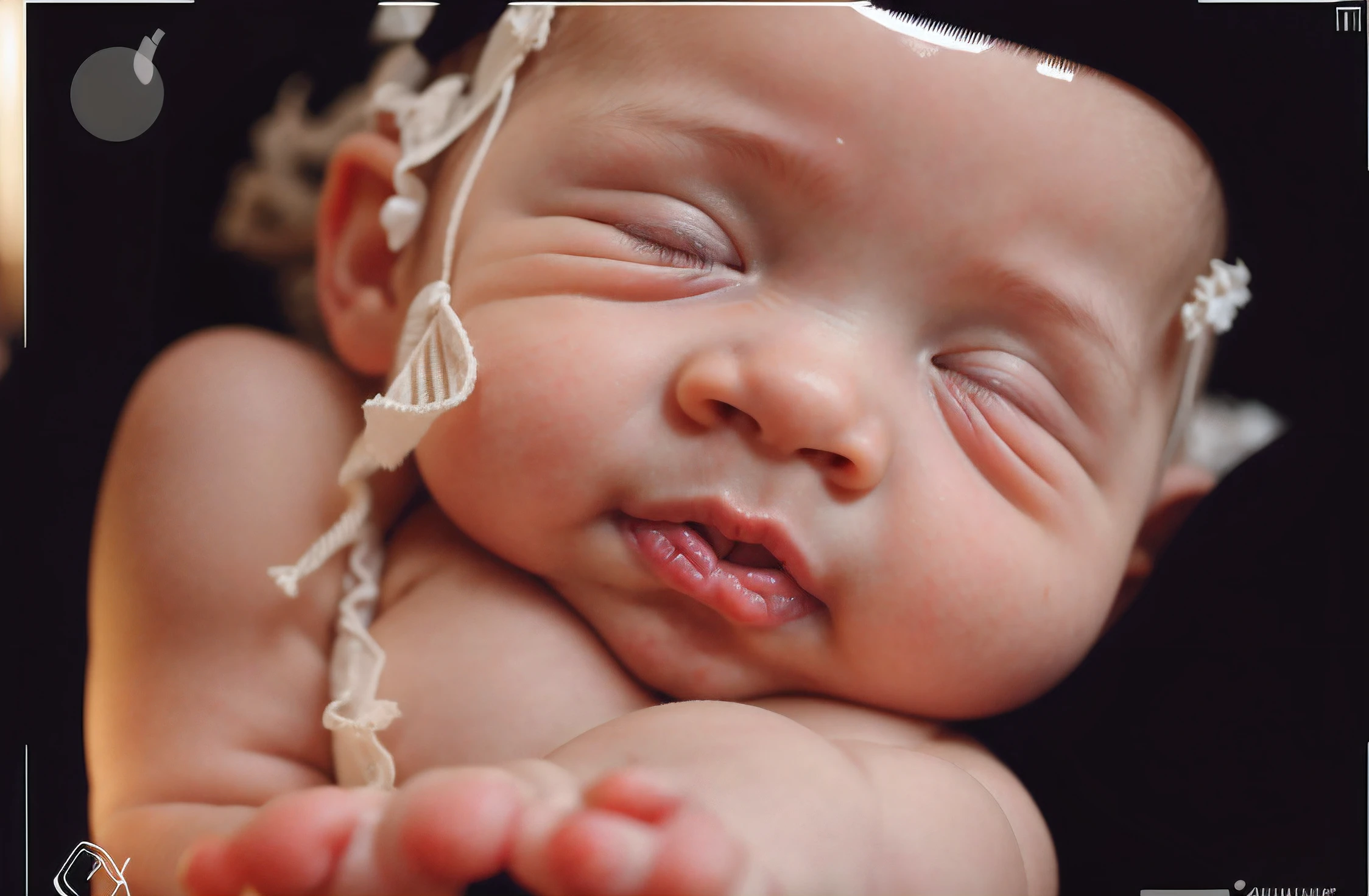 fix lips, full lips, portrait, small nose, sleeping baby, fetus, inside womb, rosy face, hd, realistic, cute, baby girl, 8k, uhd, high quality, sharp focus, he composition beautiful rich and bright
