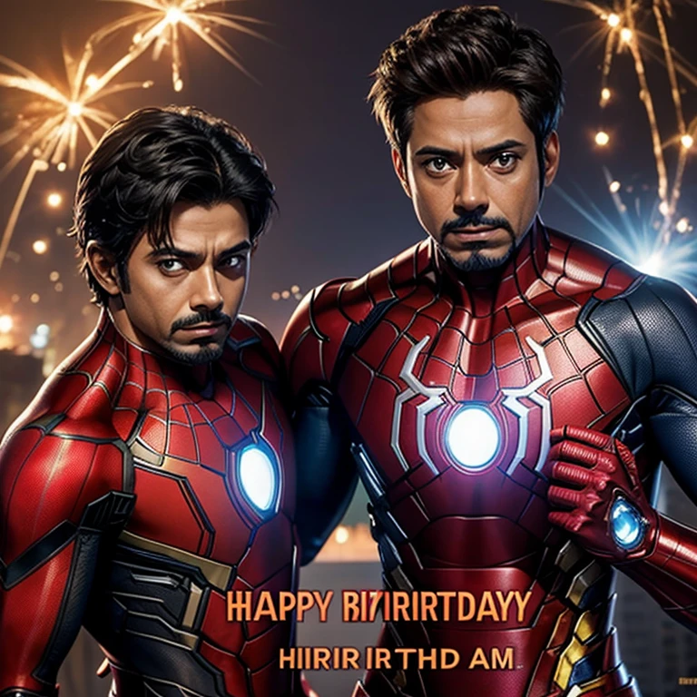 Spider man and iron man came India to wish me a happy birthday