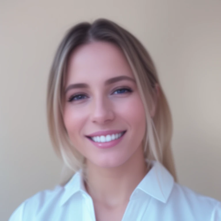 blond woman in white shirt smiling at camera with white wall, professional picture, avatar image, magalie villeneuve, profile image, adriana dxim, valentina remenar, fernanda suarez, imane anys, caroline gariba, malika favre, by Nándor Katona, ekaterina, julia fuentes, laura zalenga, alana fletcher