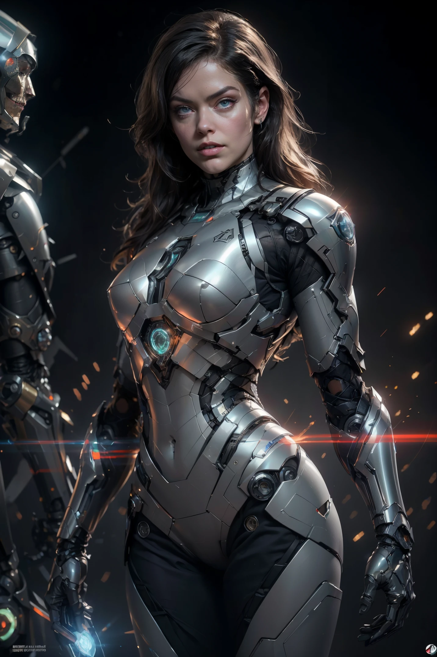 Obra-prima, melhor qualidade, super detalhado, very detailed illustrations, muito detalhado, detalhes intrincados, alta resolução, detalhes super complexos, papel de parede 8k cg muito detalhado, lente 50MM, caustic, reflexos, ray tracing, nebulosas, halos escuros, efeitos de rede, (Alison Tyler: 1.4), solo, sozinho, mecha musume, mechanicalparts, robot joints, single mechanical arm, holding a big stylized modern gun, chapelaria, mechanical halo, halo estrela, electrical mechanical bodysuit, espartilho mecha, quimono, armadura completa, cabelo loiro muito longo, cabelo loiro, cabelo entre os olhos, olhos azuis, olhos brilhantes, labios vermelhos sedutor, provocative expression, random action, arquitetura chinesa antiga, starly sky, horizonte