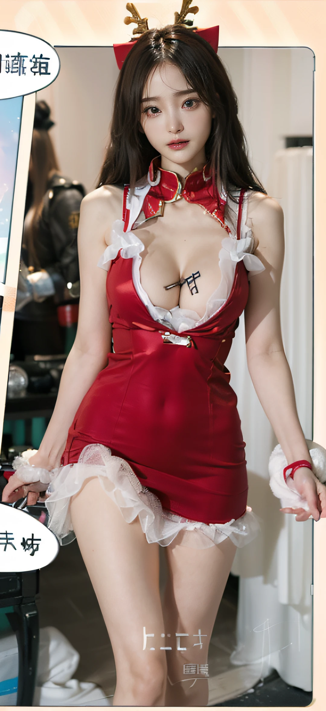 ((perfect girl photo))), ((Extremely long curl image quality, tmasterpiece, 超高分辨率, (Fidelity:1.4), photore, (((1 girl))) Desolate, darkly, 电影灯光, Web clothing,(((Extra large overhang))), ((Perfect and distinct facial features)), ((sporty attire)), (((Dynamic lens))), ((perfect body figure)), ((Award-winning hyper-realistic photos)), Pastel textured colored background, Colorful, a vibrant one,Busty woman