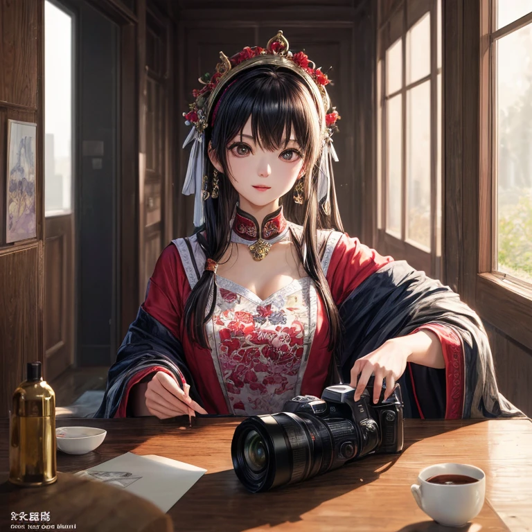 (Fotografia RAW、qualidade superior)、(realisitic、fotos realistas:1.3)、qualidade superior、ighly detalhado、obra prima、ultra-detalhada、illustratio、1girl em、Zhuge Liang