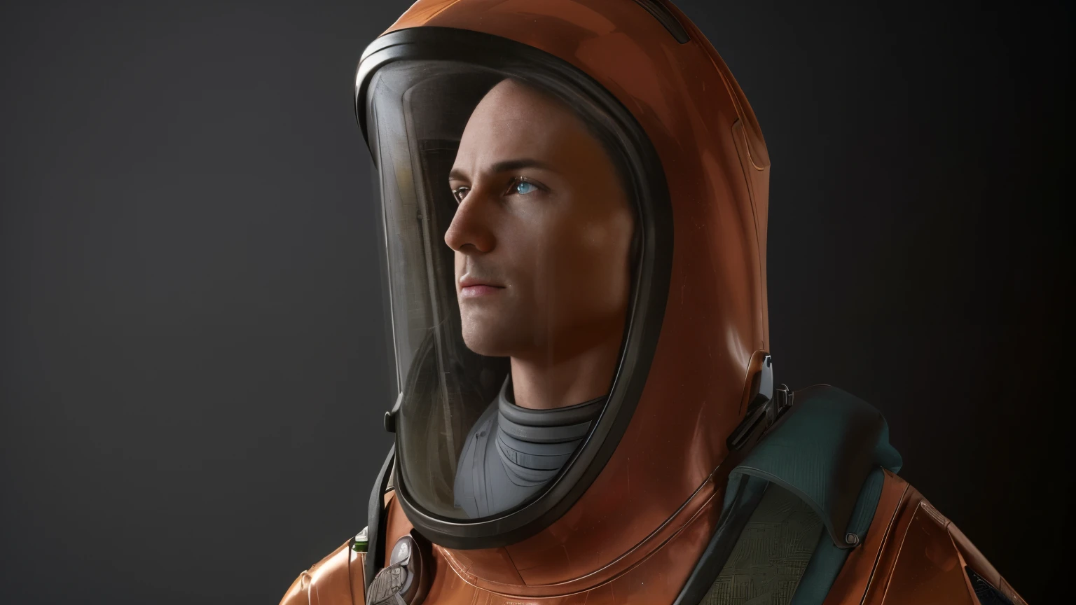 Homem de terno espacial com capacete, Retrato de um astronauta de IA, Retrato de um astronauta, Retrato VFX altamente detalhado, Retrato do astronauta, traje espacial empoeirado, retrato vfx altamente detalhado de, personagem scifi, em traje espacial, astronauta detalhado, SCI - Piloto de FI, pele de espalhamento subsuperficial, sci - personagem de fi, traje espacial detalhado