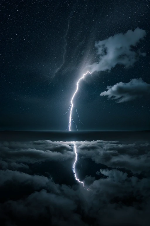 lightning bolt、glint、Dark sea、dark sky、In the clouds、🐲
