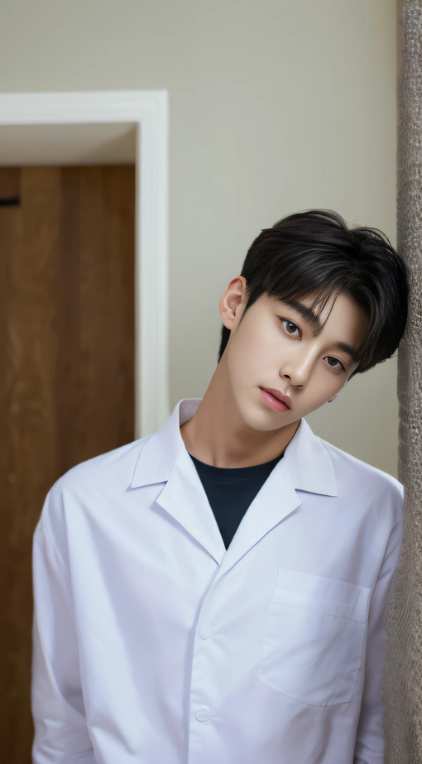 ((Top Quality, 8K, masterpiece: 1.3)), Korean male idols:1.5, 1Man with a, 20yo, Well-formed face, Ultra-fine face, Handsome nose, detailed eyes and face