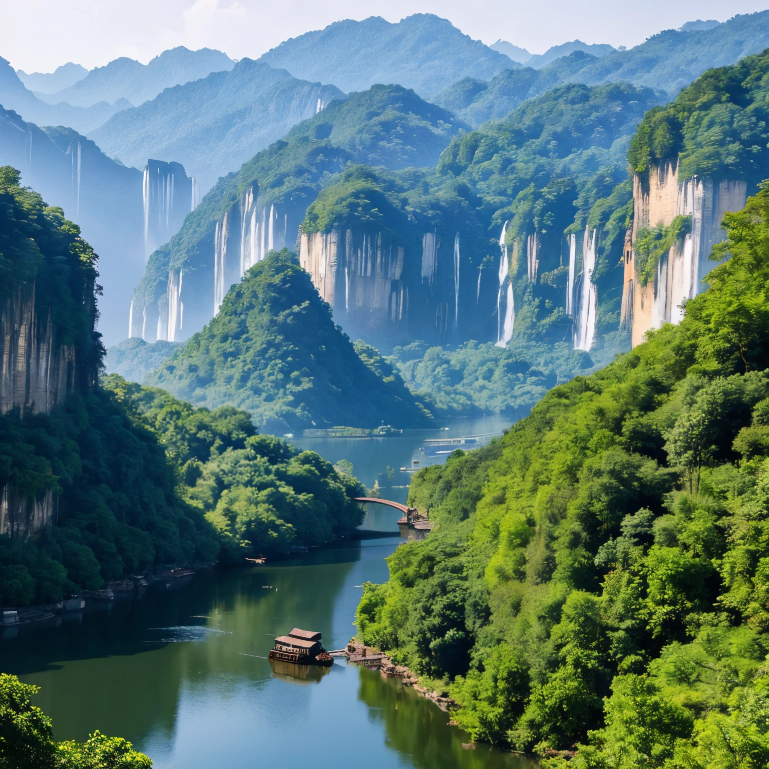 Draw a picture of the unique scenery of Hunan
