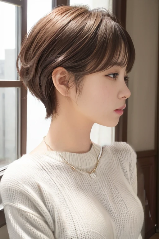 White knitted sweater