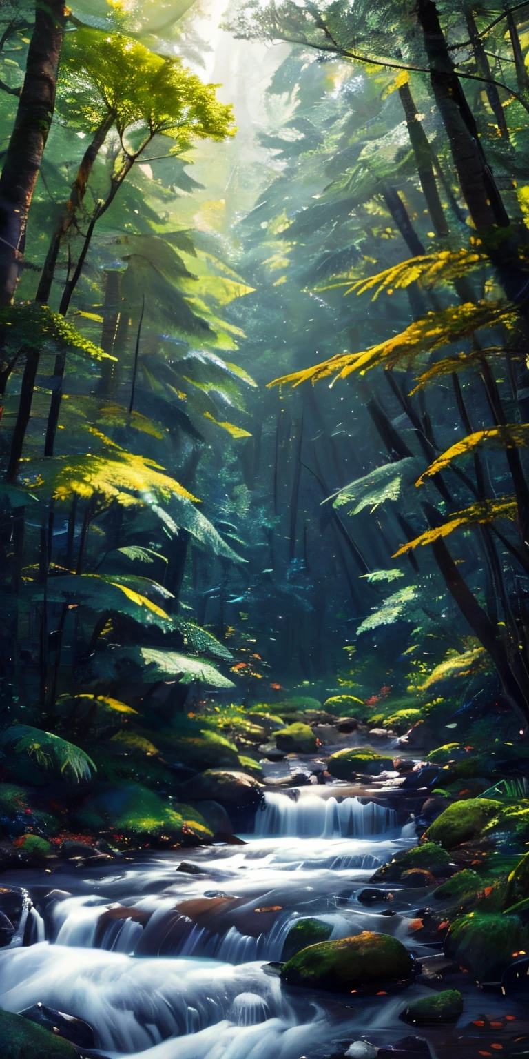 Cute miniature style forest with small trees and small rivers from isometric perspective, masterpiece, top quality, highly detailed CG Unity 8K wallpapers, oil paintings, award-winning photos, bokeh, depth of field, HDR, bloom, chromatic aberration, photorealistic, highly detailed, trending in art station, CGSociety, complex, high detail, dramatic, Art by Mid-Journey, Volumetric Lighting