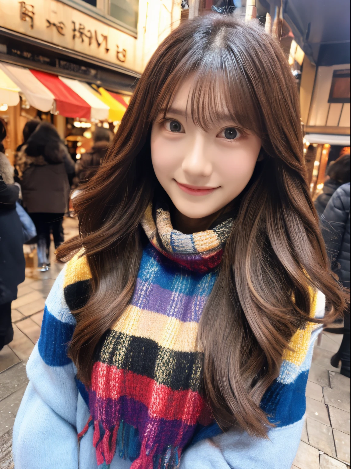 Winter Park、top-quality、masutepiece、masterpiece、Colorful long hair、femele2a person、