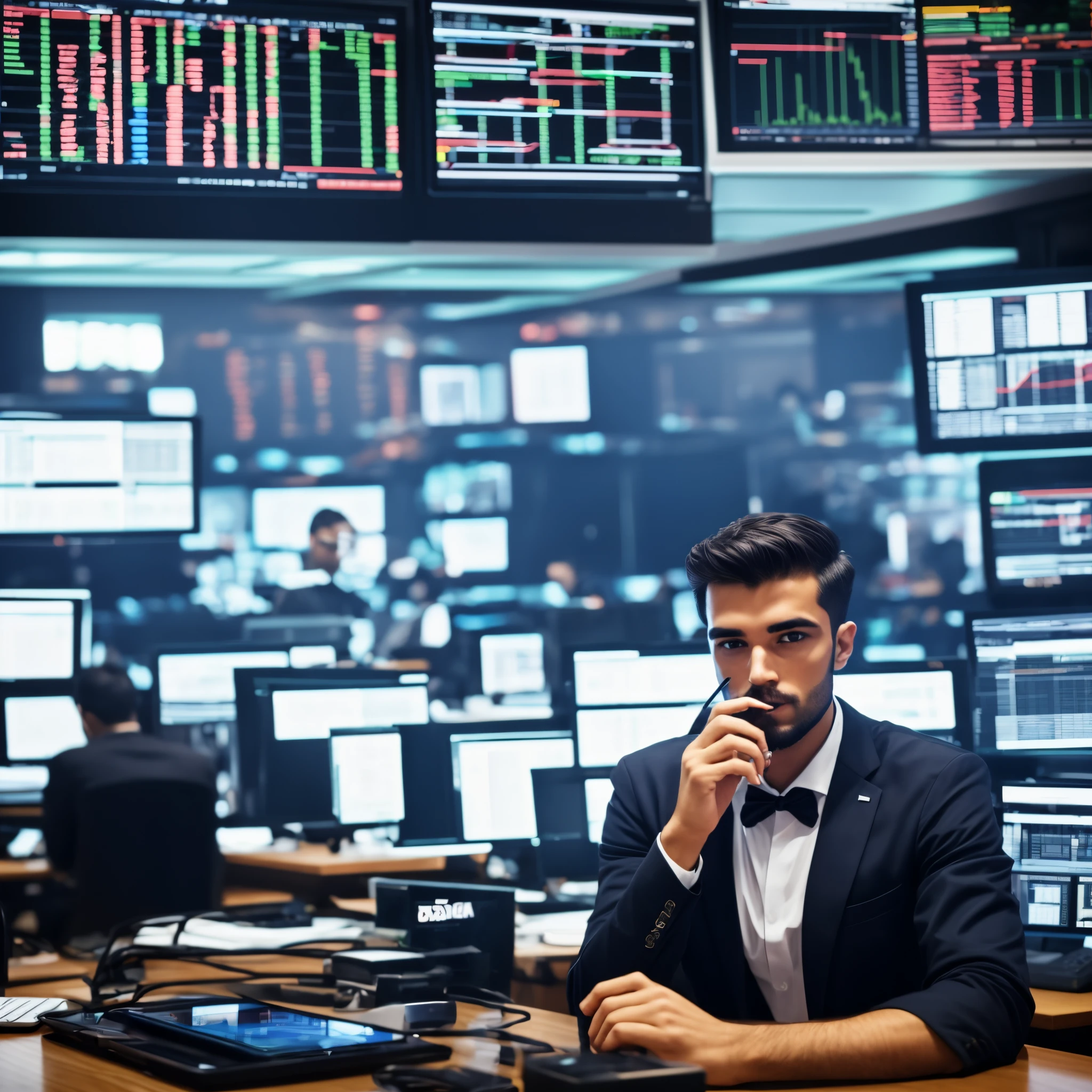men in a room witha full pc trading forex and smoking
*