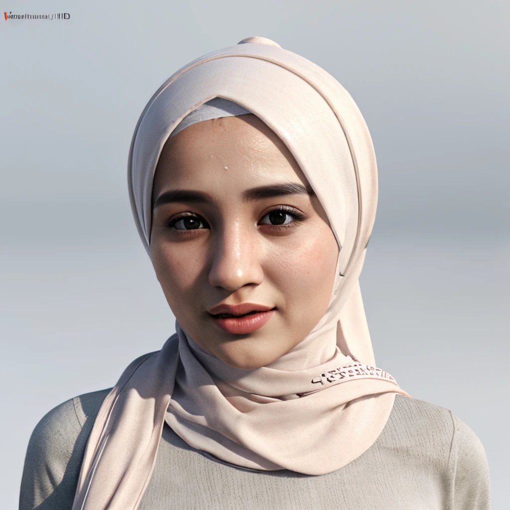 3D realistic beautiful woman, real colour of HIJAB, with 3D realistic letters of " Rahima Hijab, December Sales "white background