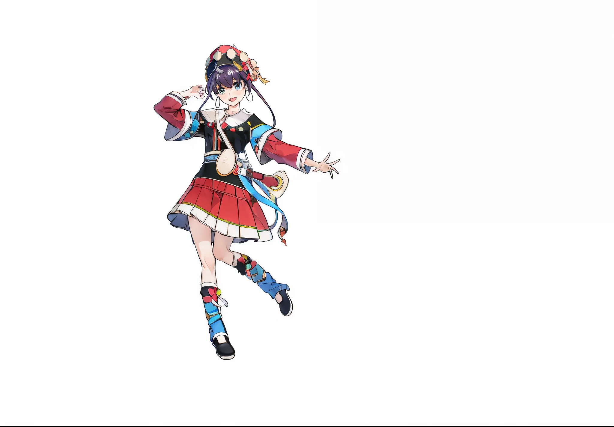 Rich garment details，Add details to the original，original clothing color，Add details based on the original image，offcial art，Ethnic minority costumes，Colorful ethnic costumes