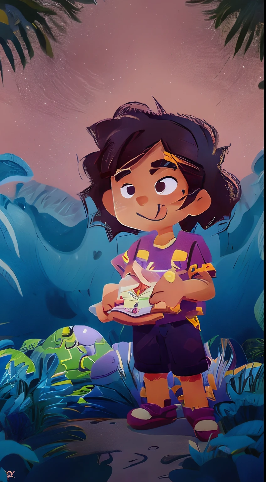 Garoto negro cabelo encaracolado e olhos vermelhos imagens Disney
