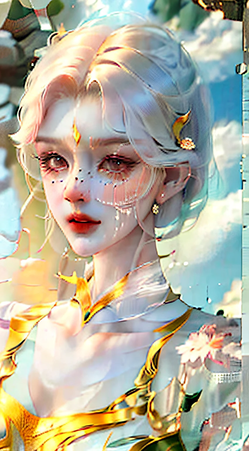 True beauty，exquisite facial features，Clearly defined，The temperament is elegant，Fingers are long and thin，8k ultra high definition，walleye，short detailed hair，pure, Beautiful and lovely，Flesh-colored transparent underwear，in the rain，