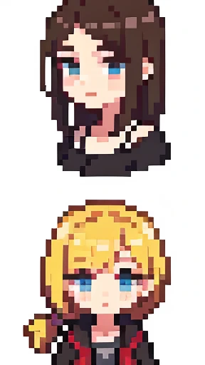 Personagens menina e menino da mesma idade ,chibi,em duplas, Various hairstyles and clothes