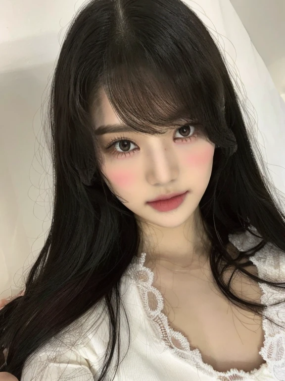 Araffada woman with long black hair and dressed in a white robe., Sakimichan, 1 8 yo, dilraba dilmurat, Shikamimi, Yoshitomo Nara, Lalisa Manobal, Sakimi Chan, Cindy Avelino, cara muy bonita, beautiful asian girl, Cara delicada y encantadora, Anime Thai Girl