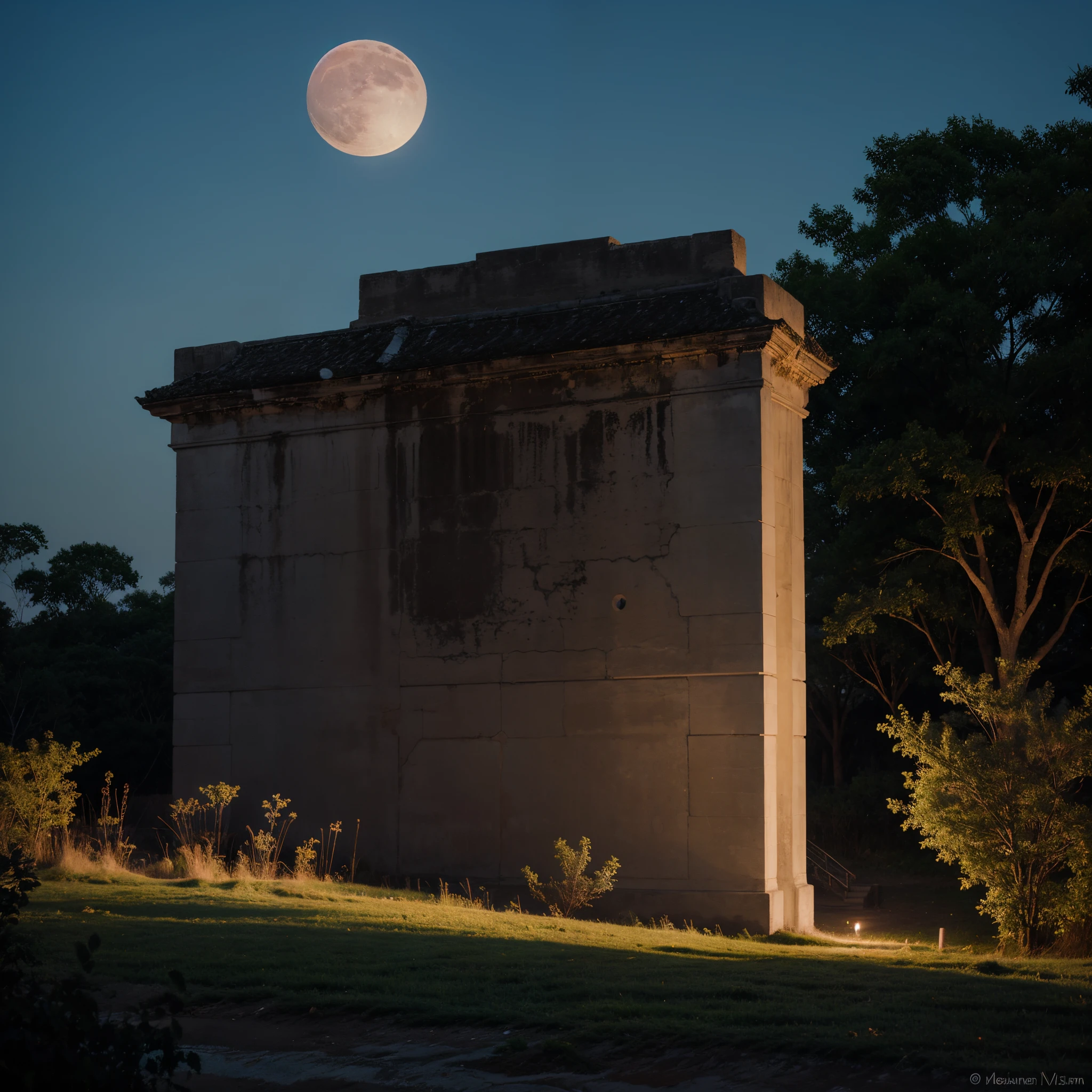 Ethereal moonrise: The moon slowly making its appearance.