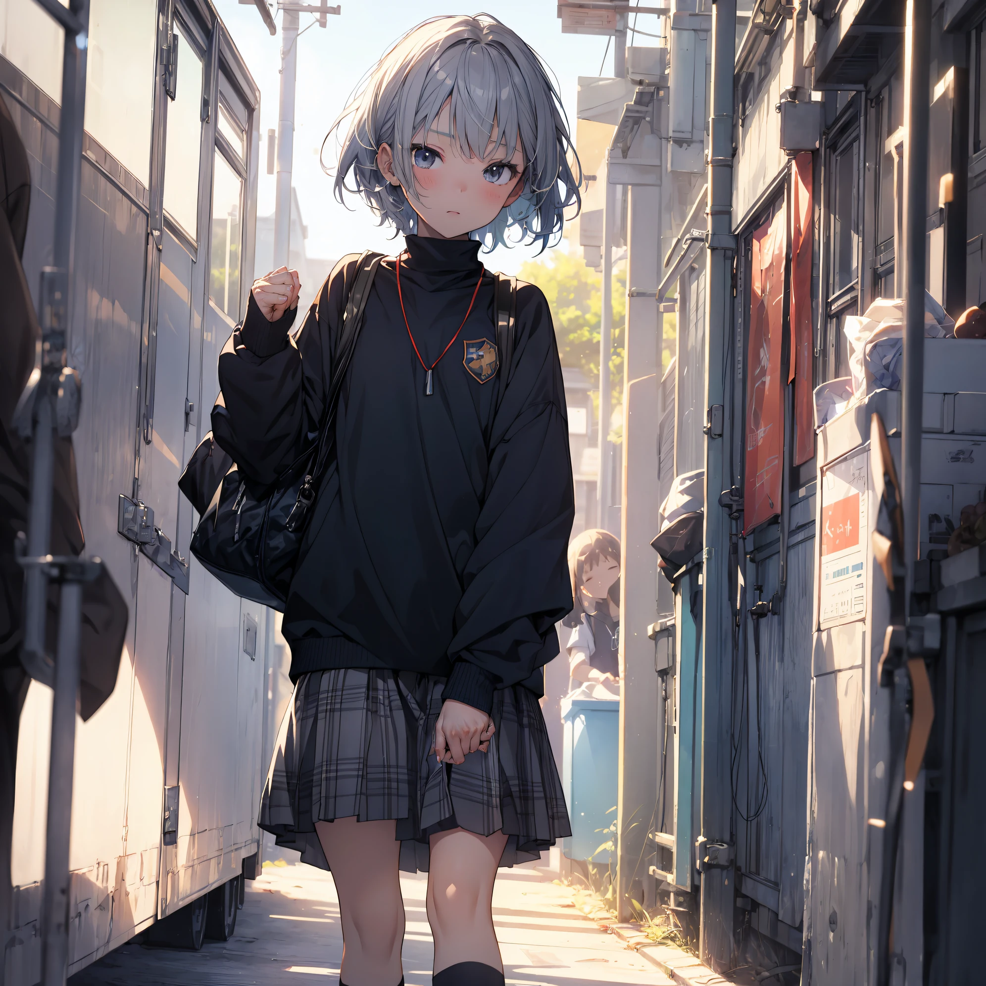 (Best Quality, 4K, 8K, hight resolution, masutepiece:1.2), Ultra-detailed, (Realistic, Photorealistic, Photorealsitic:1.37), High resolution, anime moe art style, Best Anime 8K Konachan Wallpapers, Pixiv Contest Winner, Perfect ???????, BREAK,(Draw a girl sleepily walking to school. ),BREAK, 1girl in, (Solo,Lori,child,13years:1.3),a junior high school student, Androgynous attraction, (Very short hair),Sleeping hair, Full limbs, complete fingers, flat chest, Small butt, groin, Small eyes,Beautiful detailed black eyes, Well-proportioned iris and pupils, disgusted eye, a sailor suit, Skirt, On the way to school. BREAK,Medium: Anime Art, Vibrant colors, Sharp Focus, Professional, Bokeh.
Lighting: Natural light shining a soft light on the girl, Create a warm and cozy atmosphere on your way to school..