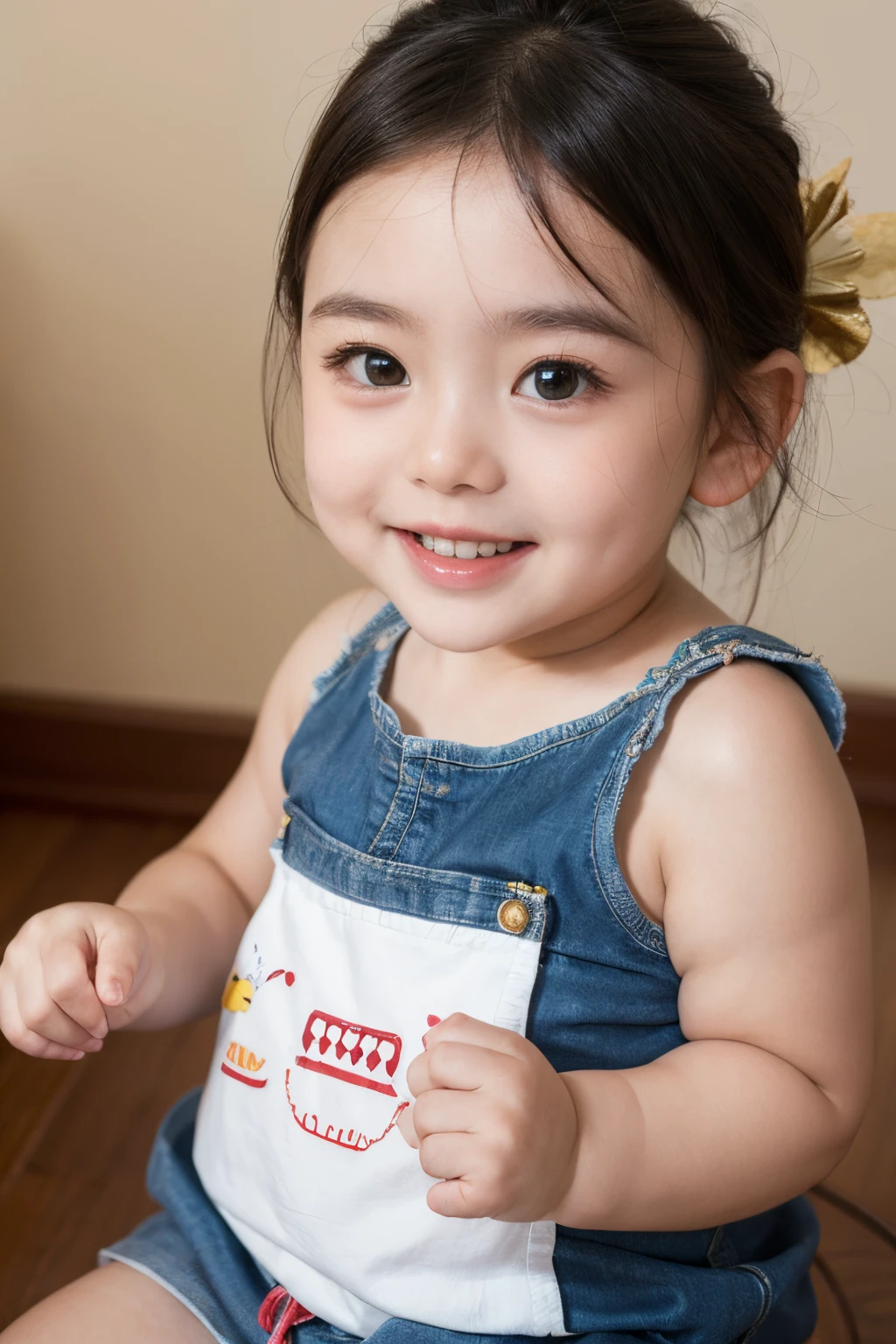 masterpiece, best quality, ysTia, hair ornament, capelet, dress, smile, :D, at the garden