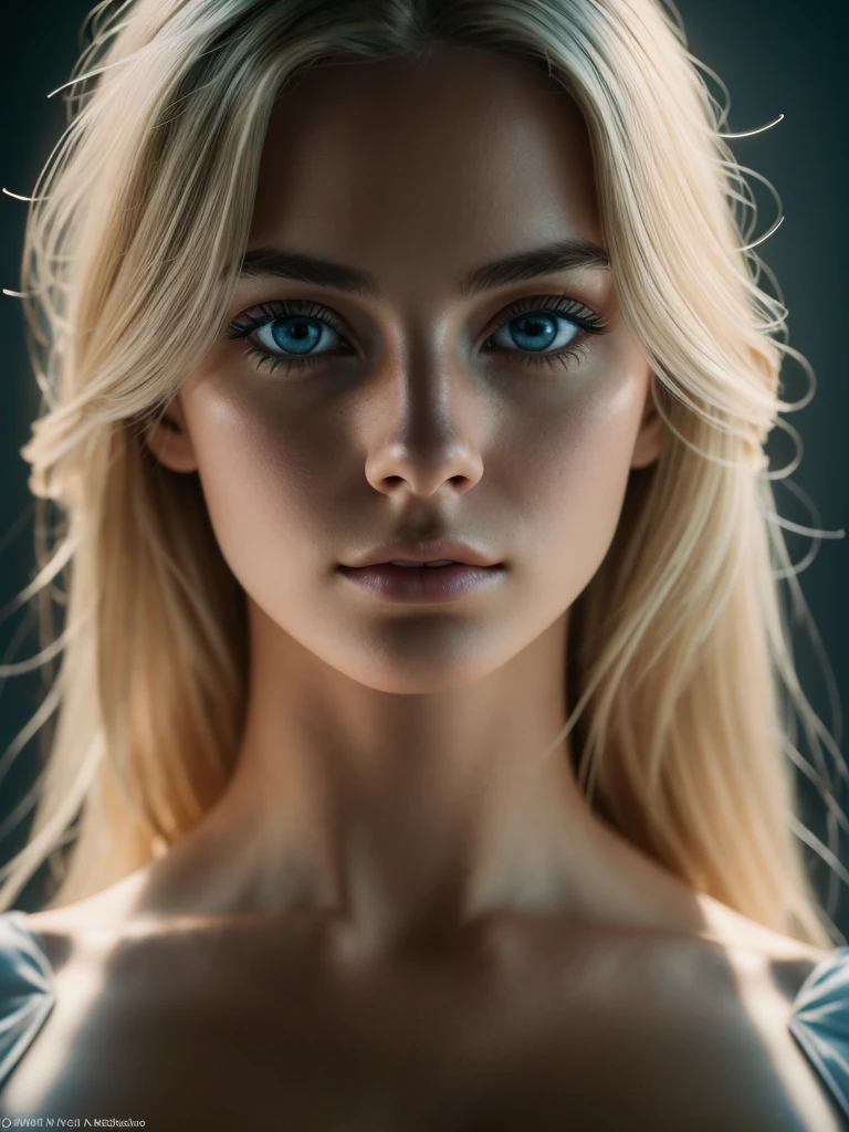 full body, raw photo, beautiful sexy woman, messy light blonde hair, 20 years, light blue eyes, perfect body, small breasts, front view, very detailed, high-res, masterpiece, best quality, intricate details, highly detailed, sharp focus, detailed skin, realistic skin texture, texture, professional, 4k, Canon shot, 85mm, shallow depth of field, Kodak vision color, extremely detailed, photo_\(ultra\), photorealistic, realistic, post-processing, maximum detail, roughness, real life, ultra realistic, photorealism, photography, 8k uhd, photography (grain of film), atmospheric dark lighting