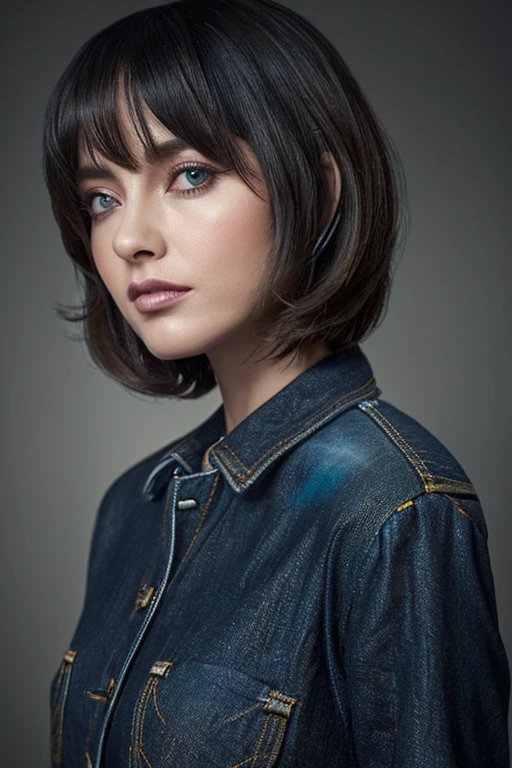 "(top-quality,hight resolution:1.2),femele,expressive vehicle,bob's haircut,petite jeans,chemist,Base un dentel fonce avec jaretière, ( Noyade dans en malecage:1.2),Details of You and Visage,long eyeslashes,Expression du Decespoir,gloomy eclairage,suspicious atmosphere,Black hair"