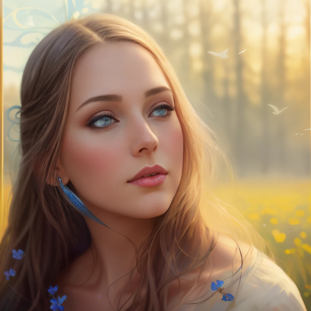 photograph of a woman with long hair and blue eyes in a field, anatomically correct drawn body, beautiful fantasy art portrait, fantasy art portrait, fantasy portrait art, beautiful fantasy portrait, fantasy portrait, gorgeous digital painting, beautiful digital painting, Detailed matte fantasy portrait, beautiful digital illustration, in the art style of bowater, Fantasy genre portrait, karol bak uhd, beautiful digital artwork