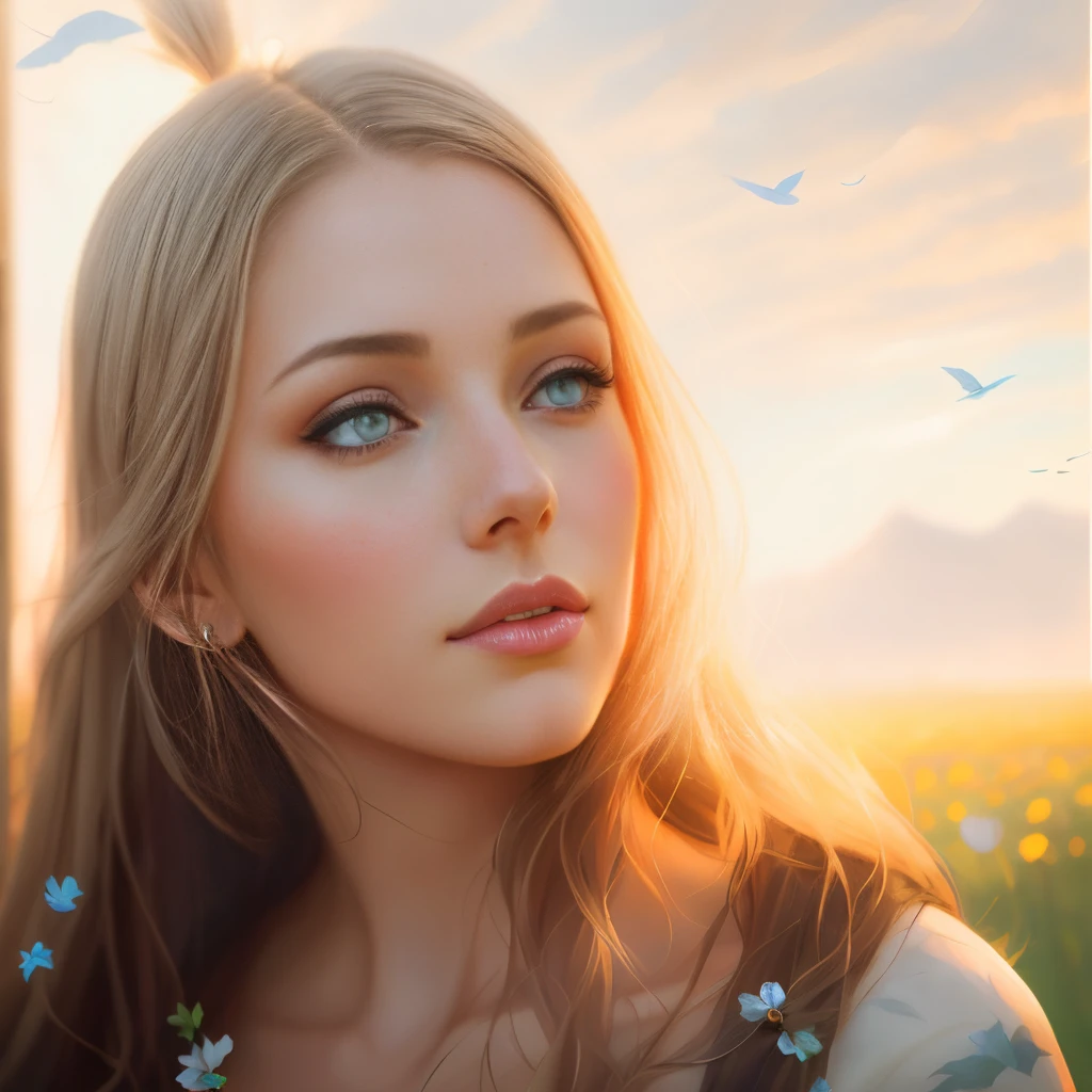 photograph of a woman with long hair and blue eyes in a field, anatomically correct drawn body, beautiful fantasy art portrait, fantasy art portrait, fantasy portrait art, beautiful fantasy portrait, fantasy portrait, gorgeous digital painting, beautiful digital painting, Detailed matte fantasy portrait, beautiful digital illustration, in the art style of bowater, Fantasy genre portrait, karol bak uhd, beautiful digital artwork