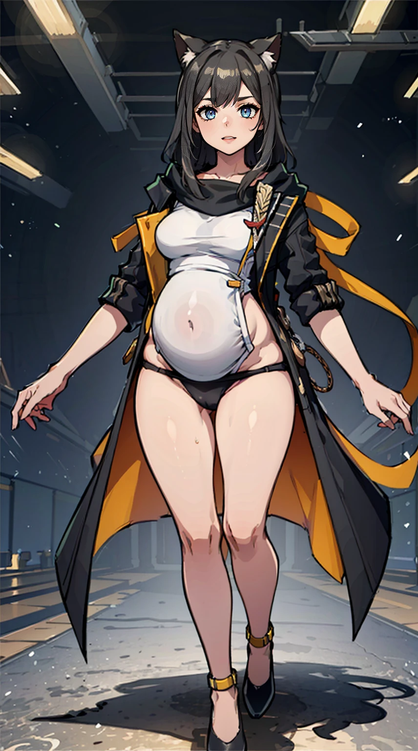 a masterpiece of, the best quality, PrinzV4, 1girl huge large breasts, 独奏, length hair, udder, looking looking at viewer, large tities,Large breasts, mitts, Belly button, Hold, White liquid, Yellow eyes, White hair, red hair, O cabelo multicolorido, Open your clothes, Black gloves, Open bra, Official alternative costumes, Striped hair, latte, hand on hips, underboobs, head gear, Banner, White panties, Queen of the game, Hold the flag,pregnant women with,shot on the body,cum on the stomach,The white liquid is drizzled all over the body