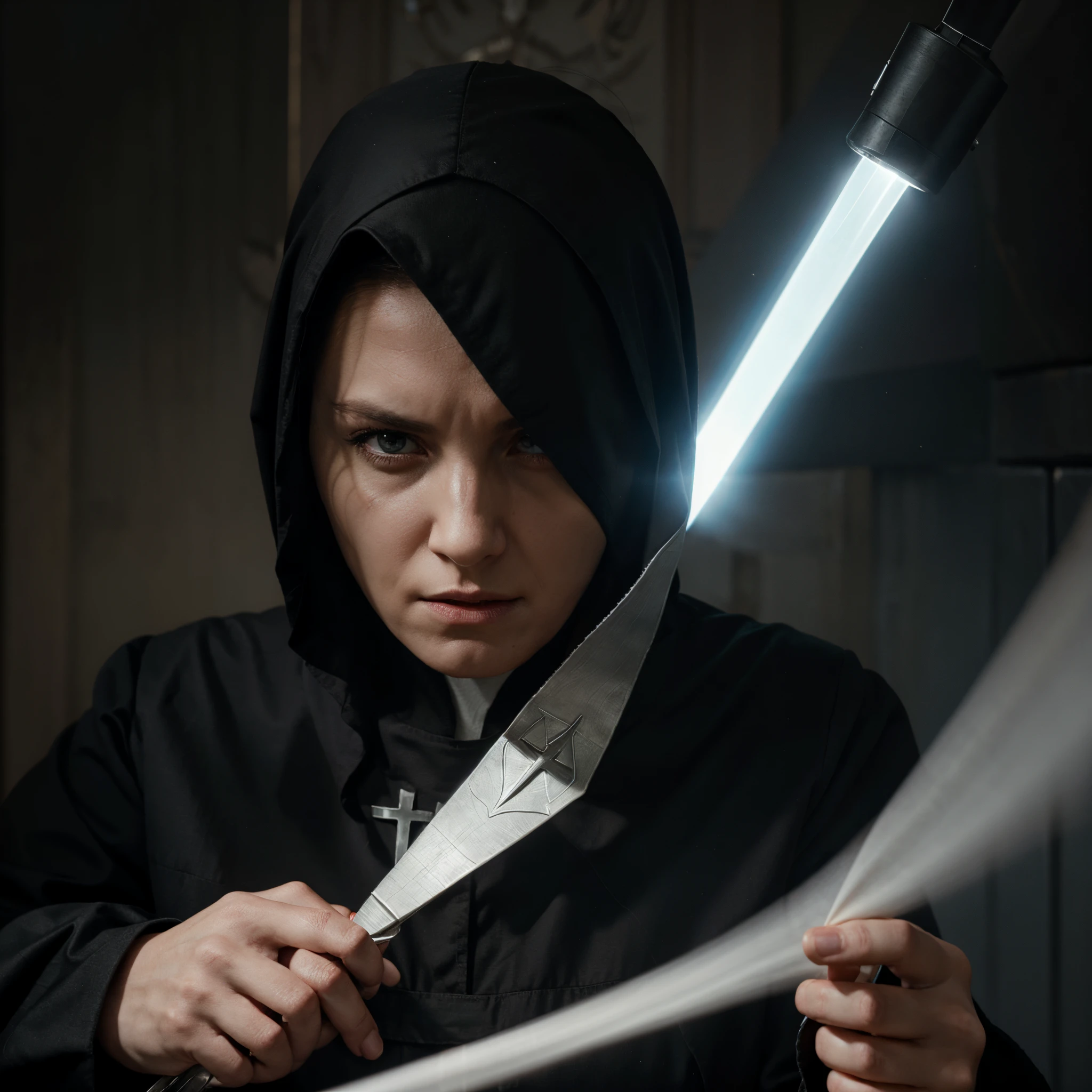 make the Avengers the nun angry and her unleashing the mighty power of Christ and emitting the light of Christ from his eyes, made the nun very angry