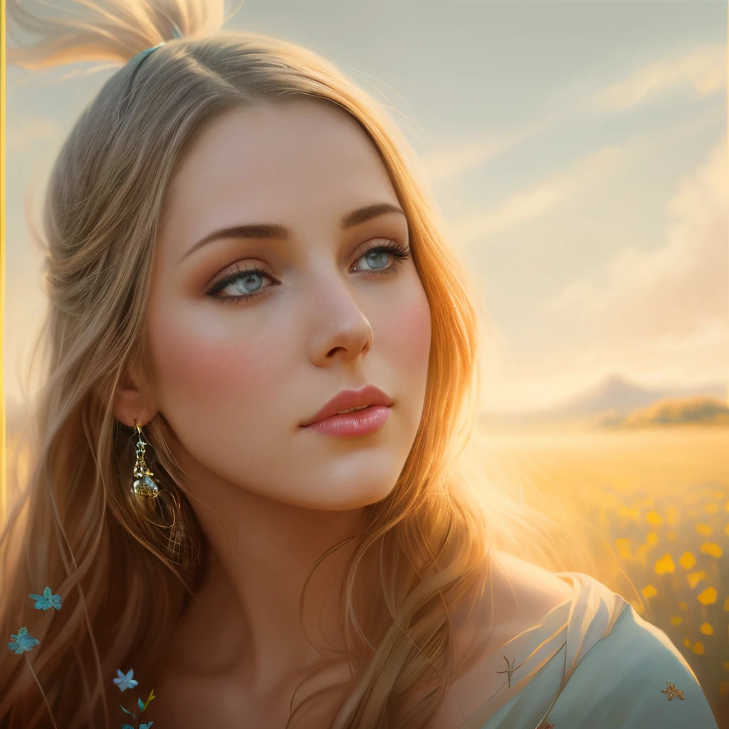 photograph of a woman with long hair and blue eyes in a field, anatomically correct drawn body, beautiful fantasy art portrait, fantasy art portrait, fantasy portrait art, beautiful fantasy portrait, fantasy portrait, gorgeous digital painting, beautiful digital painting, Detailed matte fantasy portrait, beautiful digital illustration, in the art style of bowater, Fantasy genre portrait, karol bak uhd, beautiful digital artwork