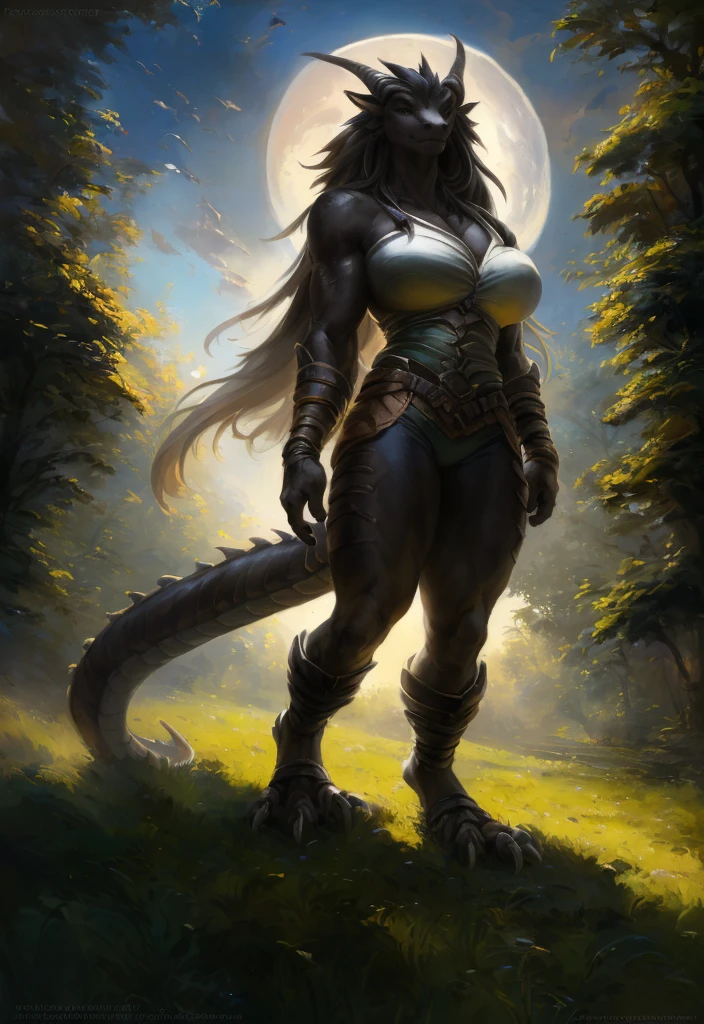 RAW photo, a full body photo of anthro salazzle  woman, standing in the forest, ((detailed scales , realistic scales, claws:1.3)), 64k uhd, high quality, Fujifilm XT3 (((human face, light brown hair))), lizard pussy, nipples, spreading, glitening pussy, 